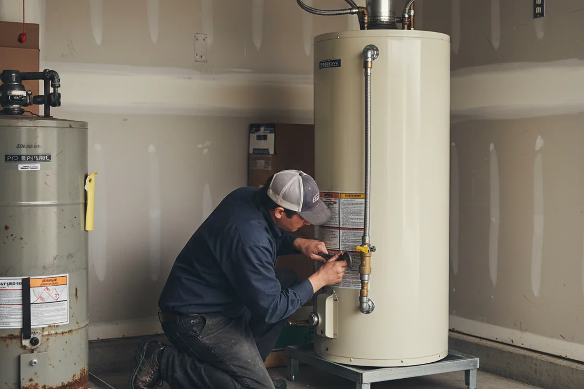 Water heater and shutoff valve replacement in Asbury